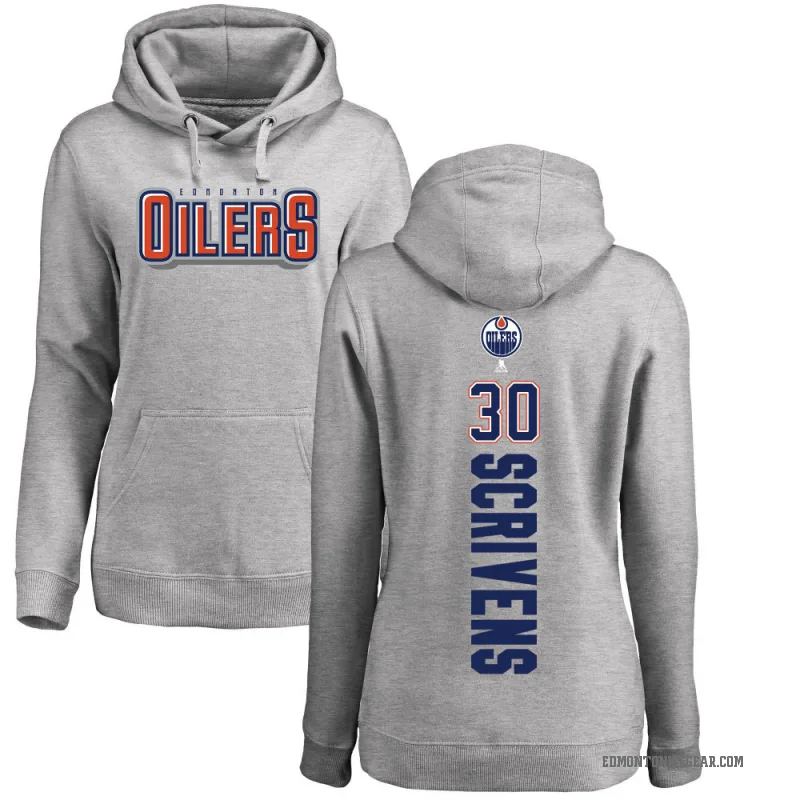 Ben Scrivens Women's Edmonton Oilers Branded Ash Backer Pullover Hoodie
