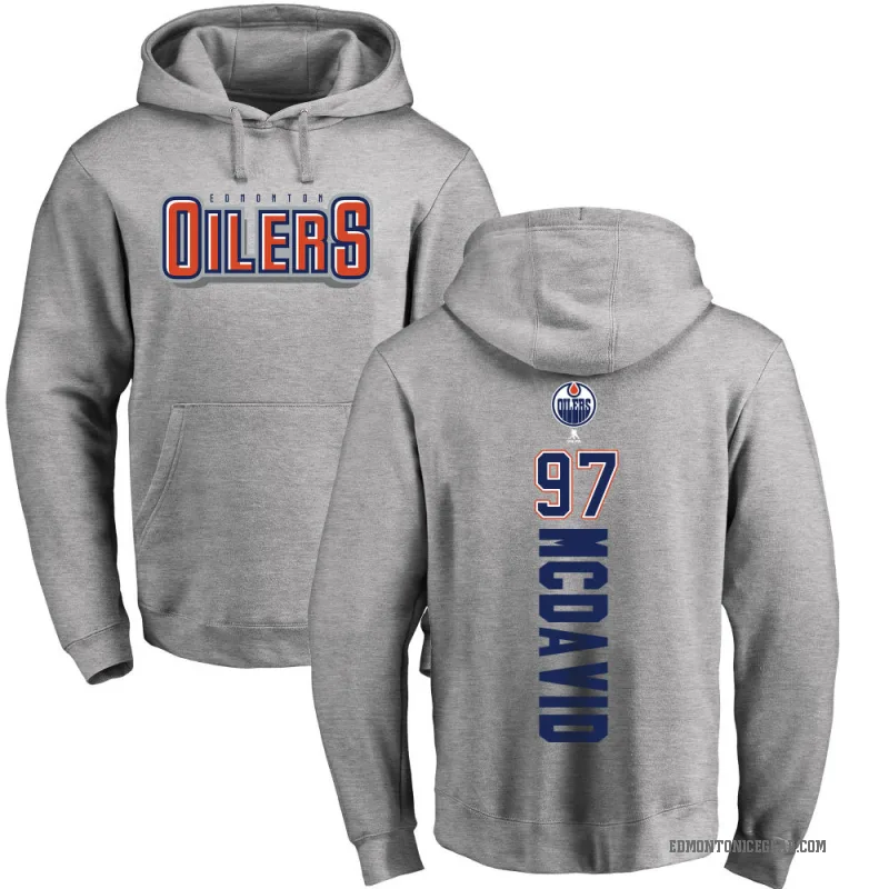 Connor McDavid Men's Edmonton Oilers Branded Ash Backer Pullover Hoodie