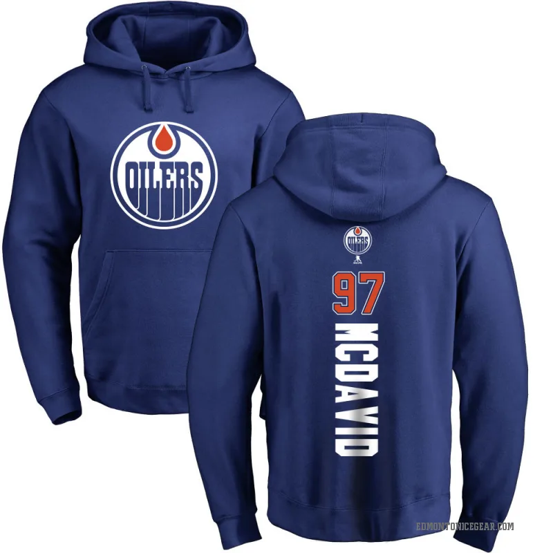 Connor McDavid Men's Royal Edmonton Oilers Branded Backer Pullover Hoodie