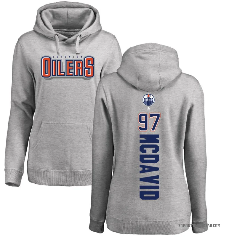 Connor McDavid Women's Edmonton Oilers Branded Ash Backer Pullover Hoodie