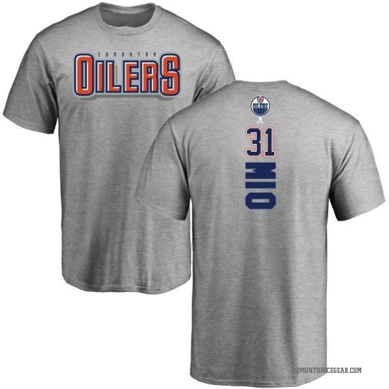 Eddie Mio Men's Ash Edmonton Oilers Backer T-Shirt -