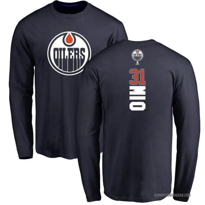Eddie Mio Men's Navy Edmonton Oilers Backer Long Sleeve T-Shirt -
