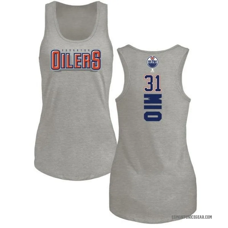 Eddie Mio Women's Ash Edmonton Oilers Backer Tank Top -
