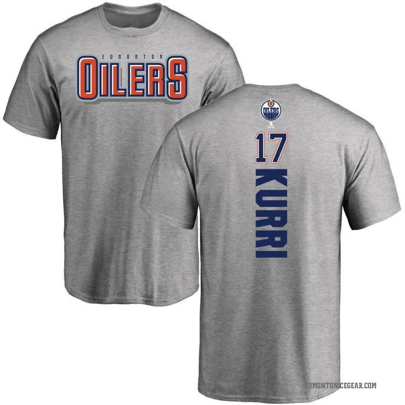 Jari Kurri Men's Ash Edmonton Oilers Backer T-Shirt -