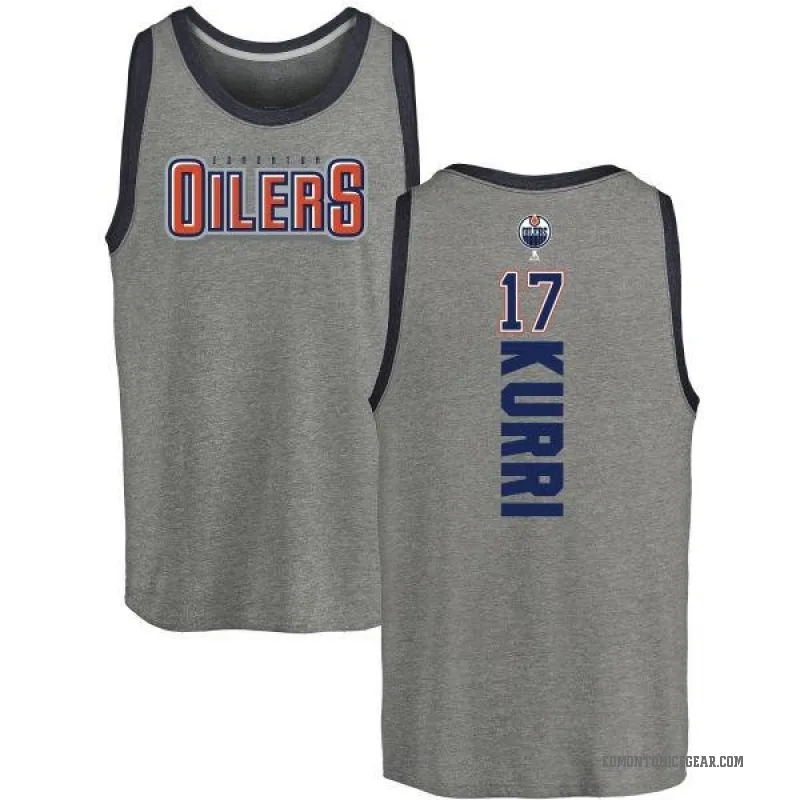 Jari Kurri Men's Gray Edmonton Oilers Backer Tank - Heathered