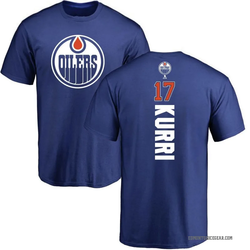 Jari Kurri Men's Royal Edmonton Oilers Backer T-Shirt -