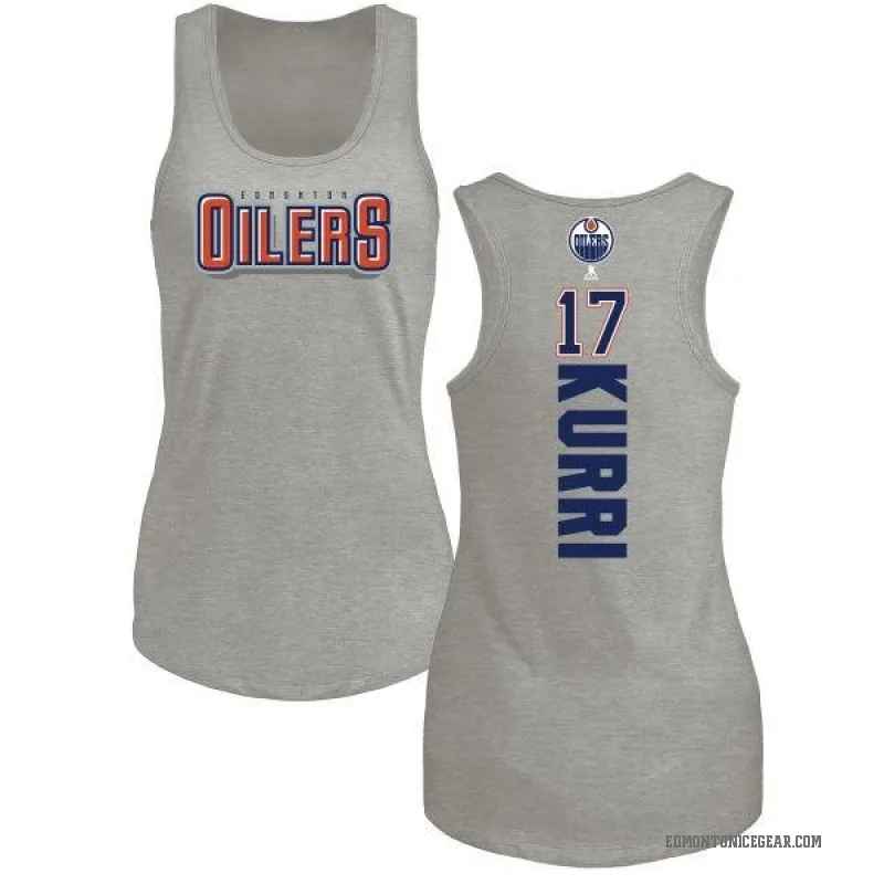 Jari Kurri Women's Ash Edmonton Oilers Backer Tank Top -