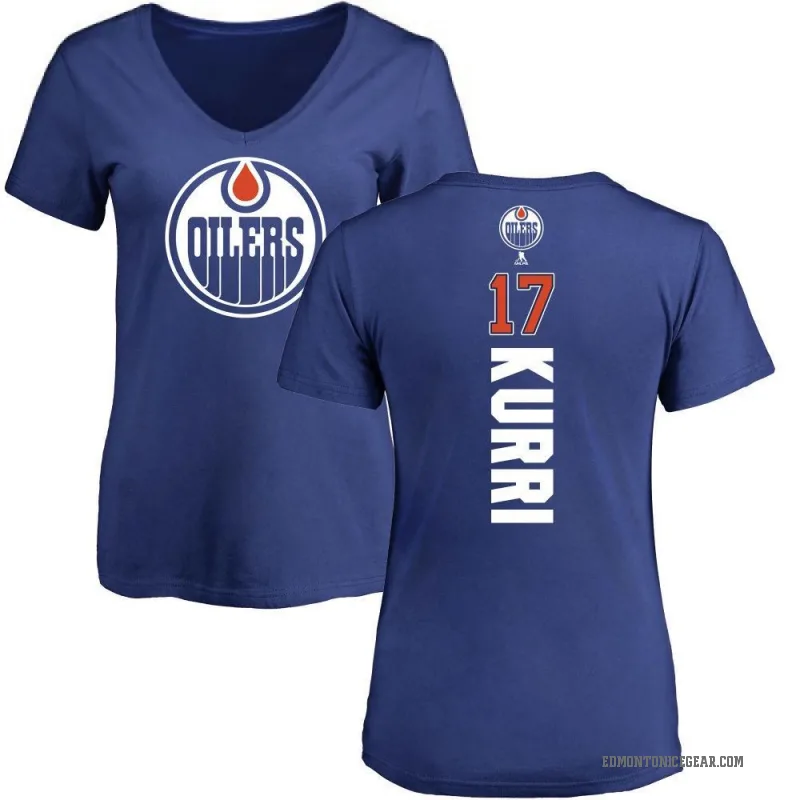 Jari Kurri Women's Royal Edmonton Oilers Backer T-Shirt -