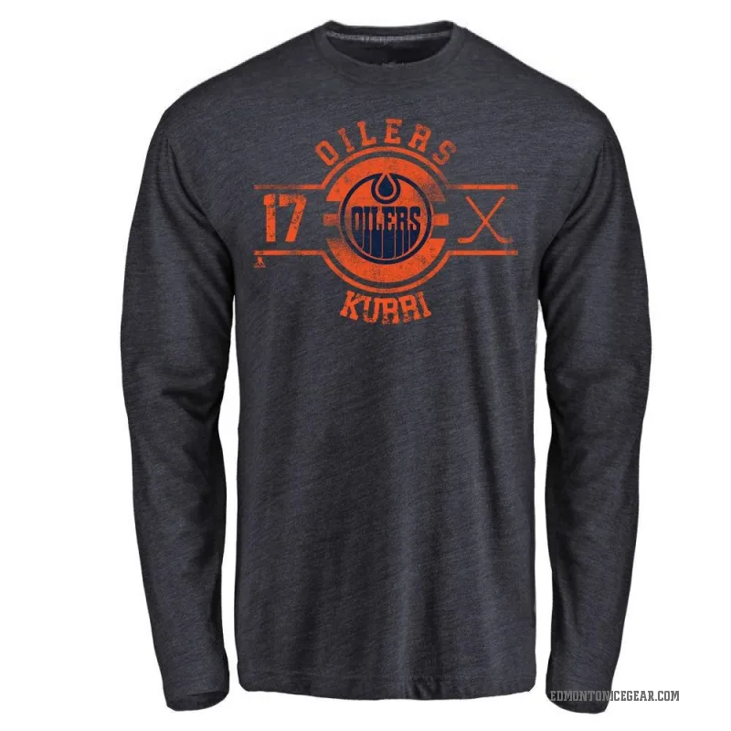 Jari Kurri Youth Royal Edmonton Oilers Insignia Long Sleeve T-Shirt -