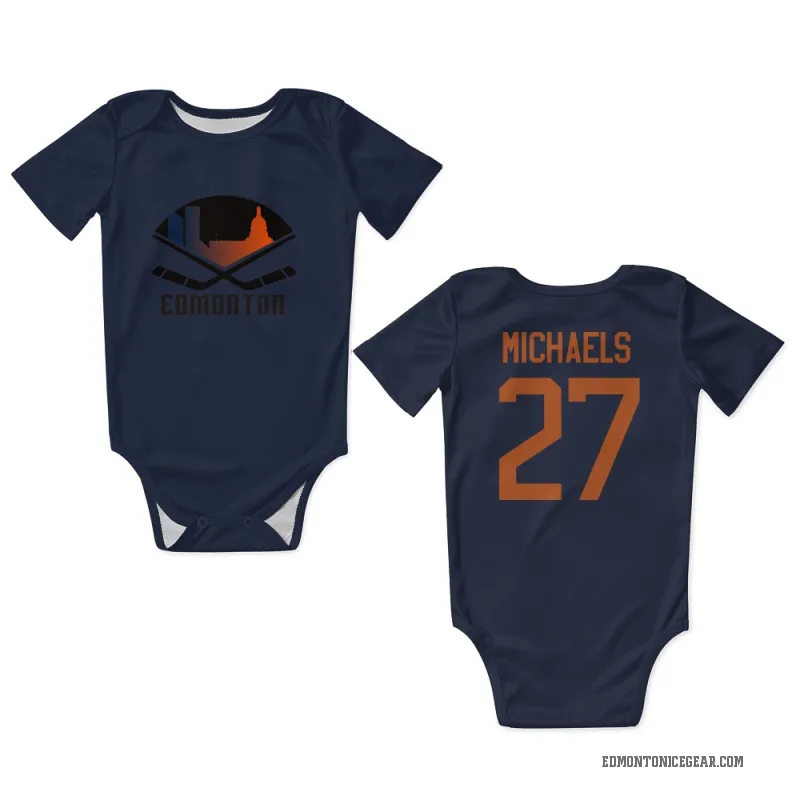 Owen Michaels  Navy Edmonton Oilers  Newborn & Infant Bodysuit