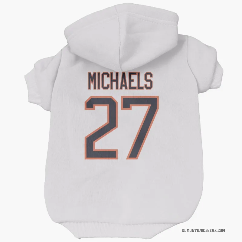 Owen Michaels  White Edmonton Oilers  Cat & Dog Pet Hoodie