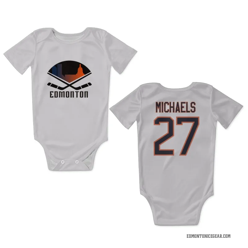 Owen Michaels  White Edmonton Oilers  Newborn & Infant Bodysuit