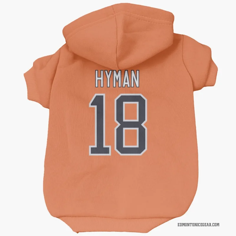 Zach Hyman Orange Edmonton Oilers Cat & Dog Pet Hoodie