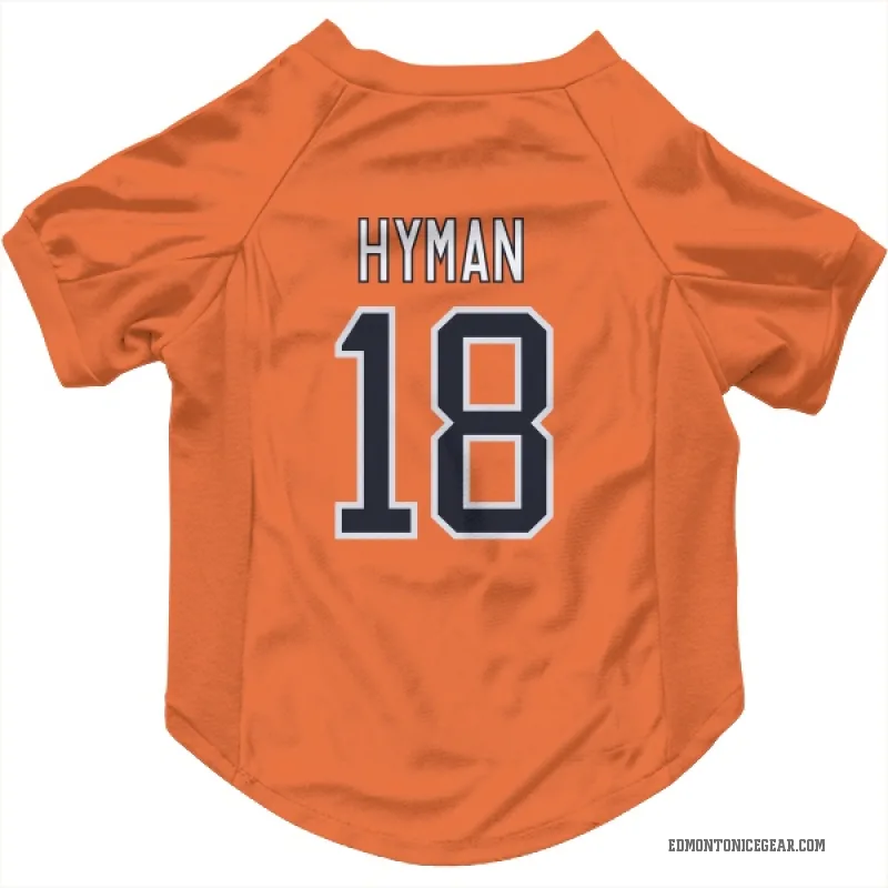 Zach Hyman Orange Edmonton Oilers Cat & Dog Pet Jersey